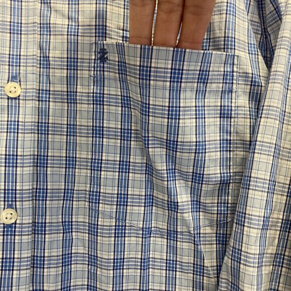 Lot of 2 Izod Button Up Shirt Mens Large Plaid Blue Yellow Heritage Tartan - Picture 14 of 16